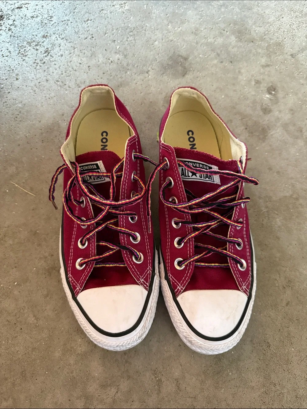Converse Burgundy Low-Top Sneakers with White Soles